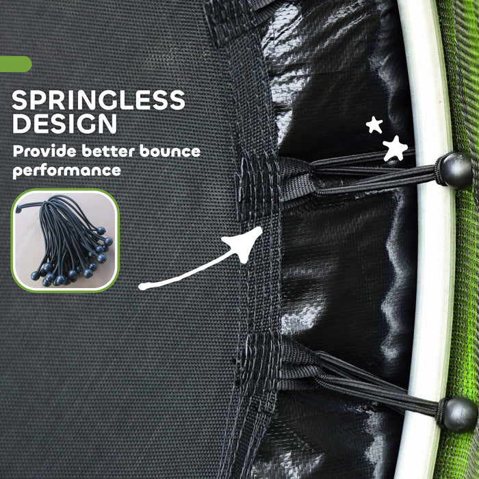 HOMCOM Kids Trampoline, with Enclosure Net, Steel Frame, for Ages 3-6 Years - Green