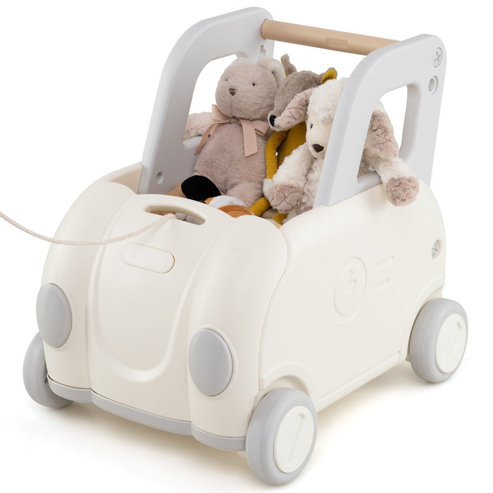 Children Push Walker Cart with Handle and Wheels-