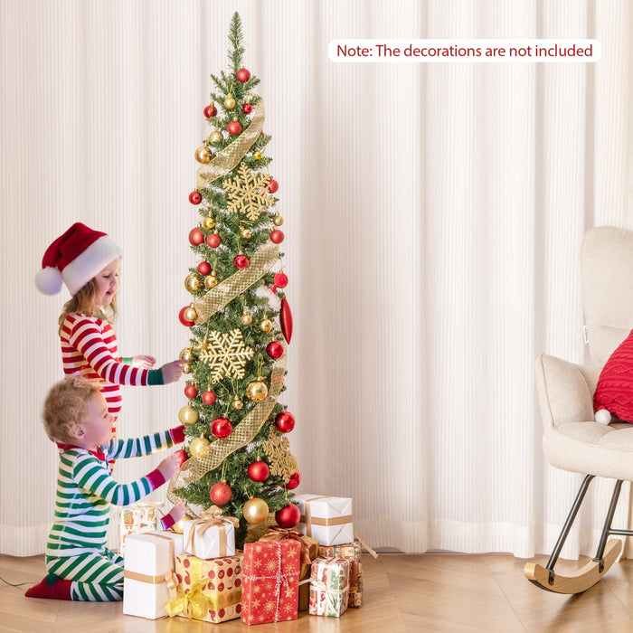 Pre-Lit Christmas Tree with Branch Tips and Warm White LED Lights-6FT