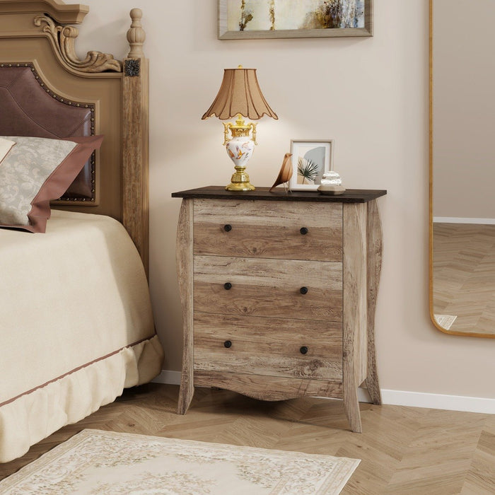 Closet Storage Organizer with 3 Folding Fabric Drawers and Anti-tipping Kit-Brown