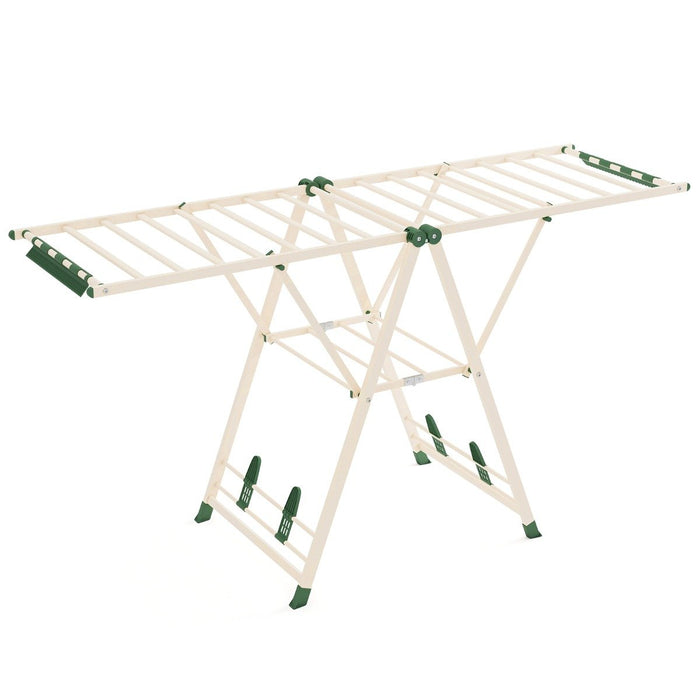 Clothes Drying Rack Foldable Metal Laundry Drying Rack-White