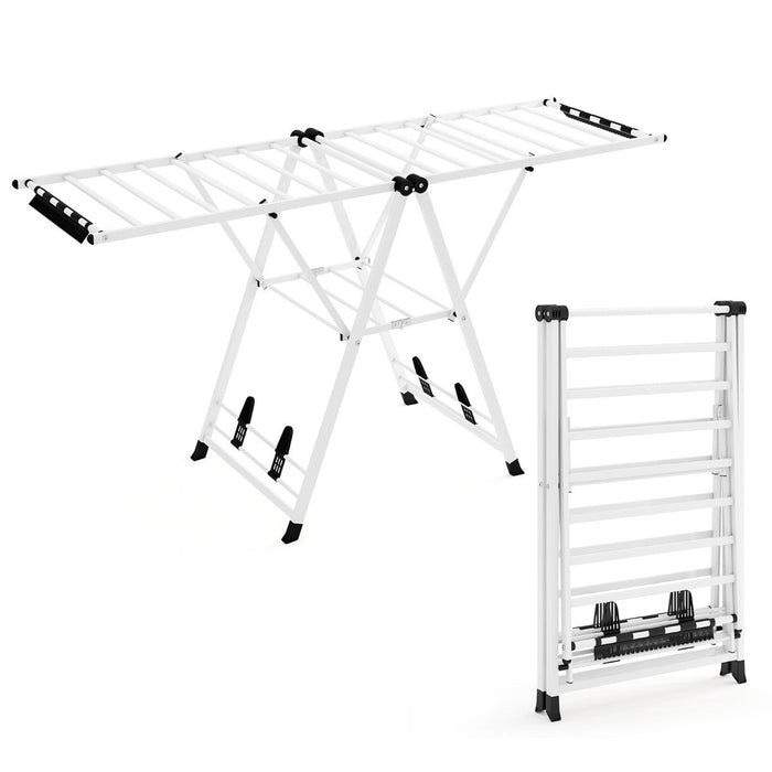 Clothes Drying Rack Foldable Metal Laundry Drying Rack-White