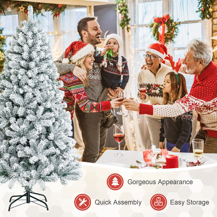 Snow Flocked Artificial Christmas Tree with 600/1010 Tips-