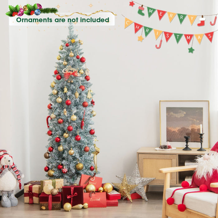 150/180 cm Slim Pencil Christmas Tree with 343/475 Branch Tips and 190/250 Colorful LED Lights-150 cm
