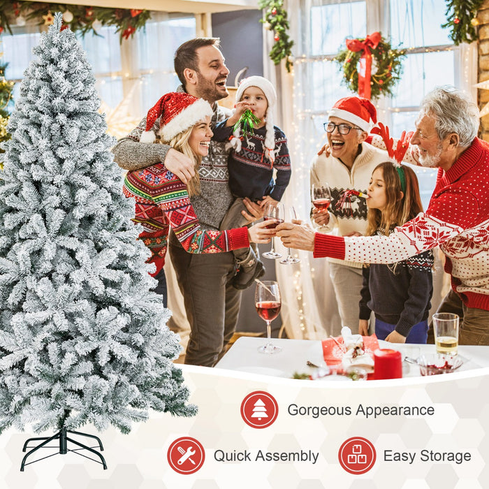 Snow Flocked Artificial Christmas Tree with 600/1010 Tips-