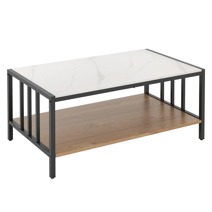 Rectangular Center Table with Sintered Stone Tabletop-