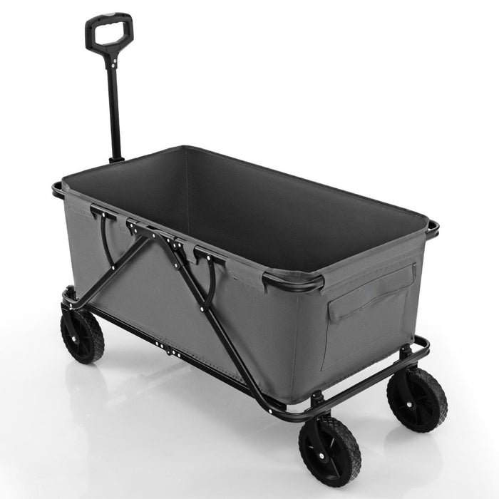 Collapsible Foldable Wagon Cart with Adjustable Handlebar-
