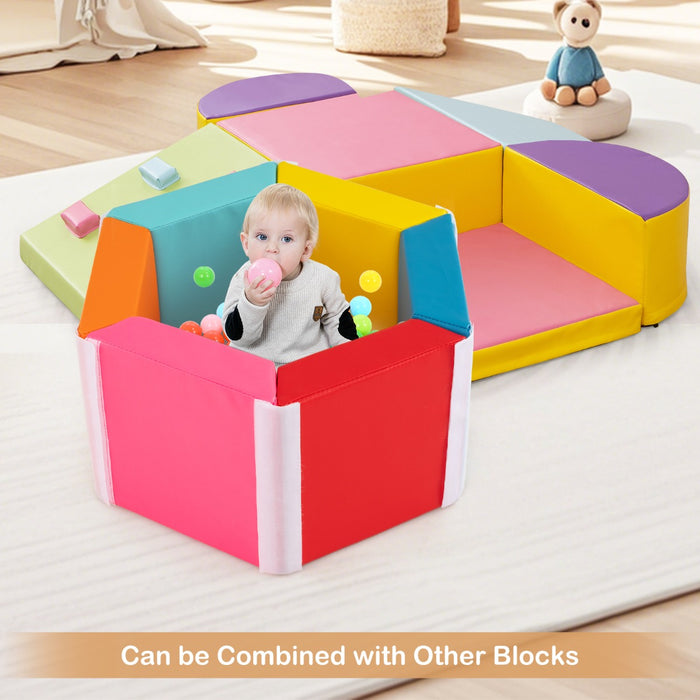 Colorful Exercise Tumble Mat for Kids with Detachable Zippered PU Covers-Multicolor