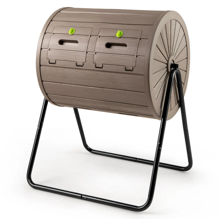 142  Large Outdoor Compost Tumbler with Dual Chambers-