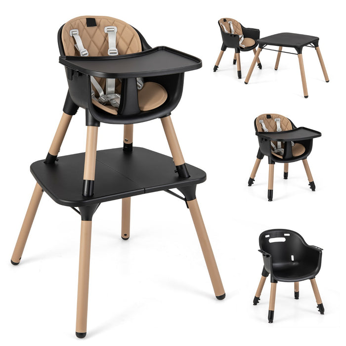 convertible Baby High Chair with 2-Position Removable Tray-