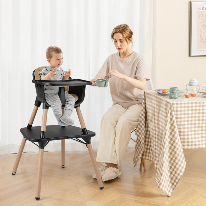 convertible Baby High Chair with 2-Position Removable Tray-