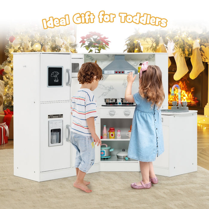 Kids Corner Kitchen Playset with Separated Washing Basin-