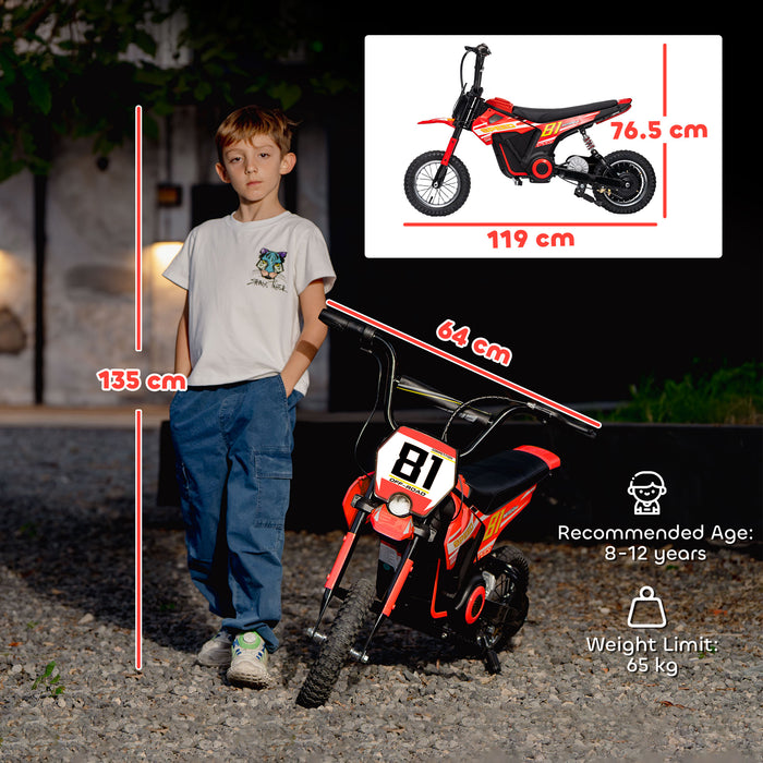 AIYAPLAY Kids Electric Motorbike 3 Gearboxes Speed Ride on Motorcycle with 41min Ranges - Red