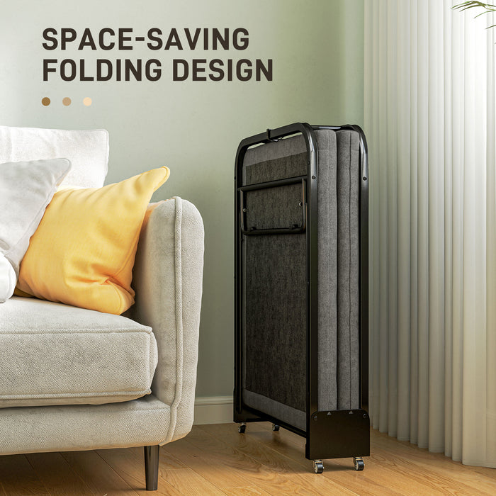 HOMCOM Single Temporary Folding Bed - Grey