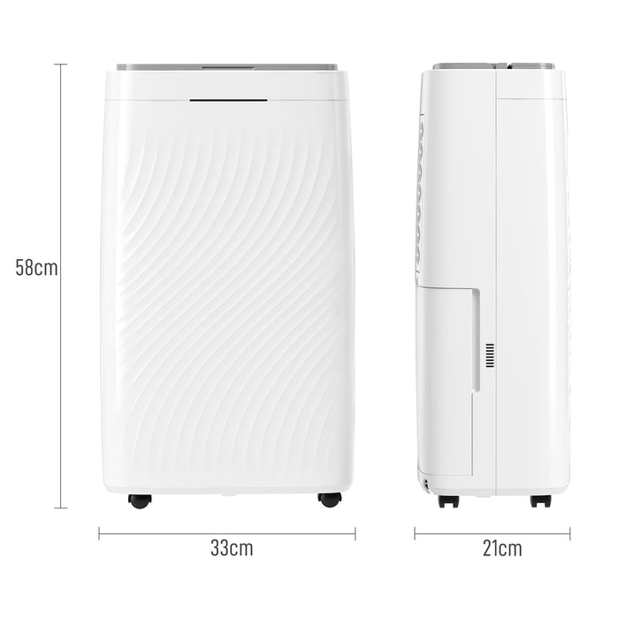 HOMCOM 16L/Day Dehumidifier with Activated Carbon Air Filter, Continuous Drainage, 5.5L Water Tank, 24H Timer, Humidity Light, Dehumidifier for Home Damp, Bedroom, Condensation, Mould, Laundry Drying