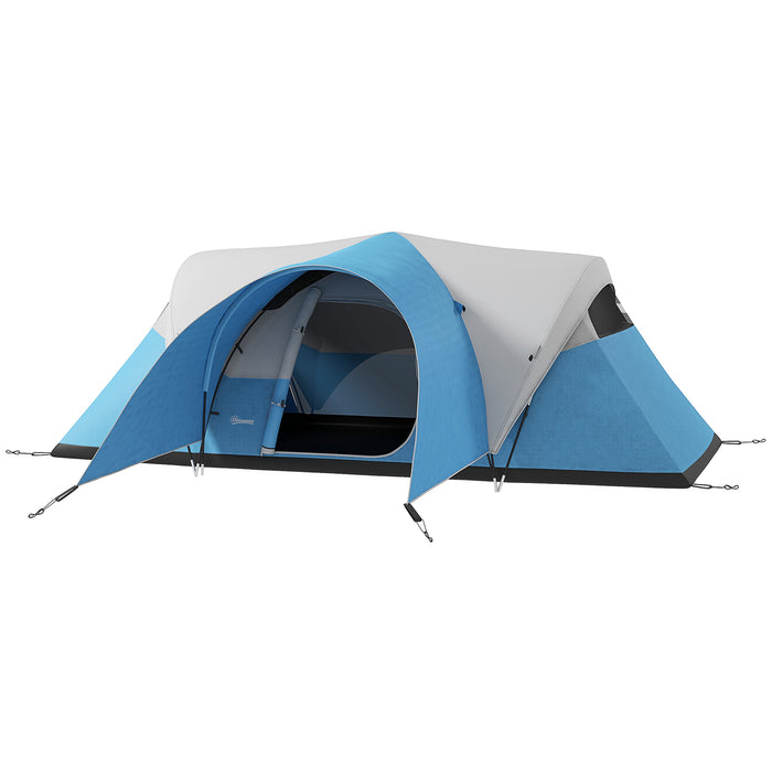 Family Camping Retreat - 3000mm Waterproof Tent for 5-6 People with Porch and Sewn-In Groundsheet - Ideal Portable Shelter with Carry Bag for Group Outings in Blue