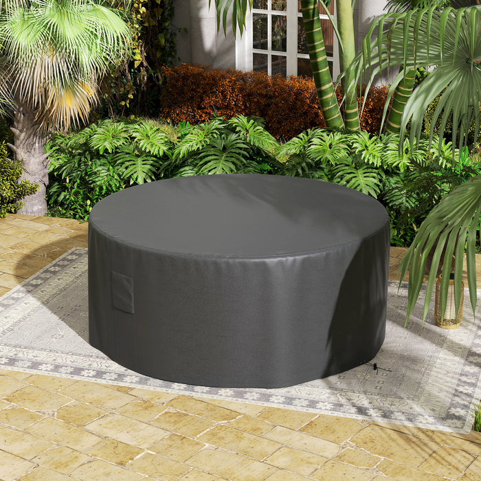 Outsunny Garden Patio Large Furniture Set Round Cover 600D Oxford Waterproof, Ф193 x 80H cm, Black