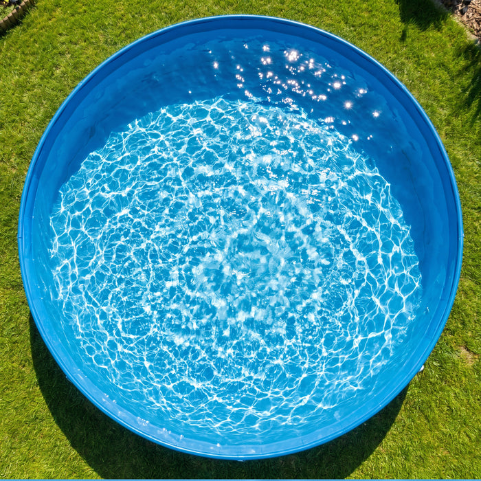 PawHut Foldable Dog Pool for Puppies and Ducks Dog Paddling Pool Bath Tub, Dark Grey, 160 x 30cm