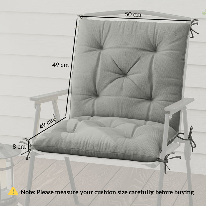 Outsunny Set of Two Outdoor Seat Cushions - Light Grey