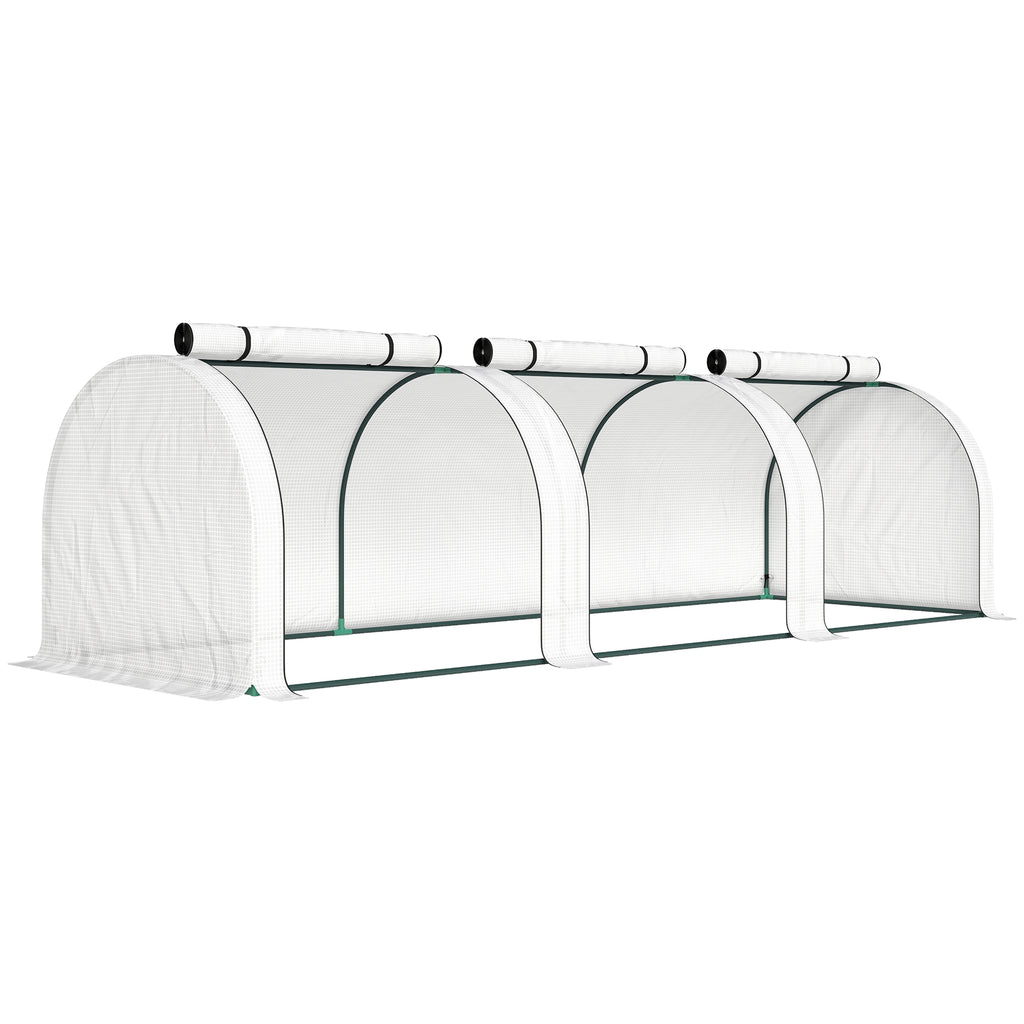Outsunny 295  x 100 cm Low Tunnel Greenhouse - White