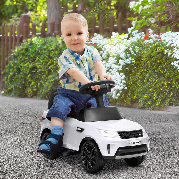 AIYAPLAY 2 in 1 Land Rover Licensed 6V Kids Electric Ride On Car Sliding Car w/ Headlights Music, for 18-60 Months White | Aosom UK