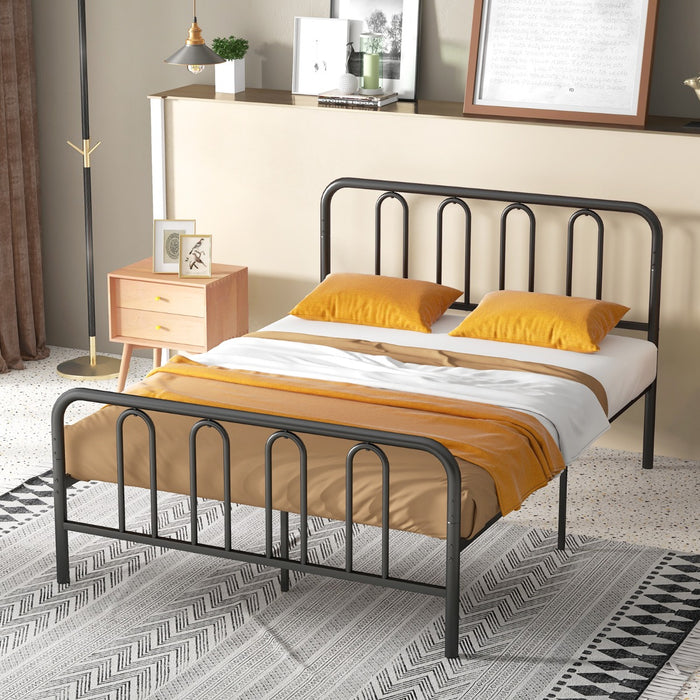 Metal Bed Frame Double/King Size - With Headboard and Footboard, Suitable for Double Size Mattresses - Ideal for Those Upgrading Their Bedroom Furniture