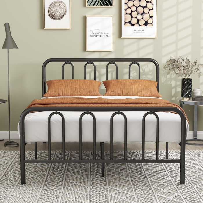 Metal Bed Frame Double/King Size - With Headboard and Footboard, Suitable for Double Size Mattresses - Ideal for Those Upgrading Their Bedroom Furniture