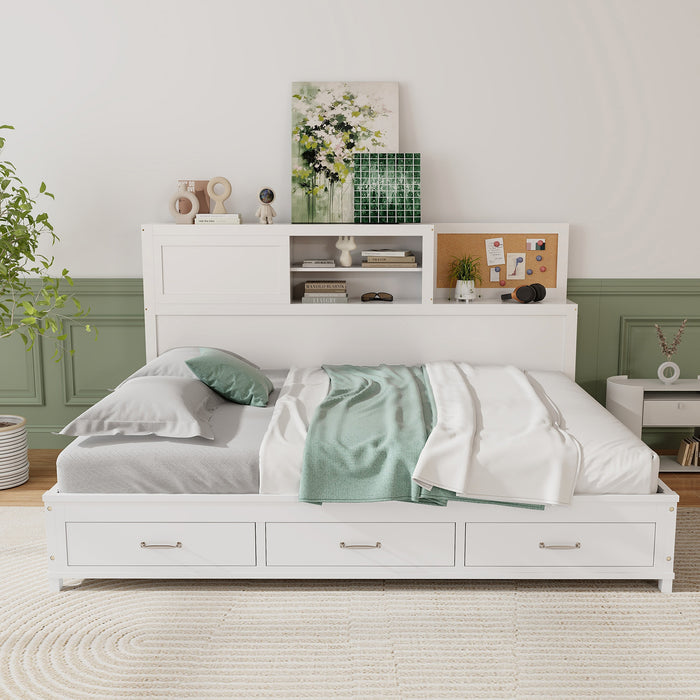 Single/Double Daybed Frame with 3 Storage Drawers-Single Size