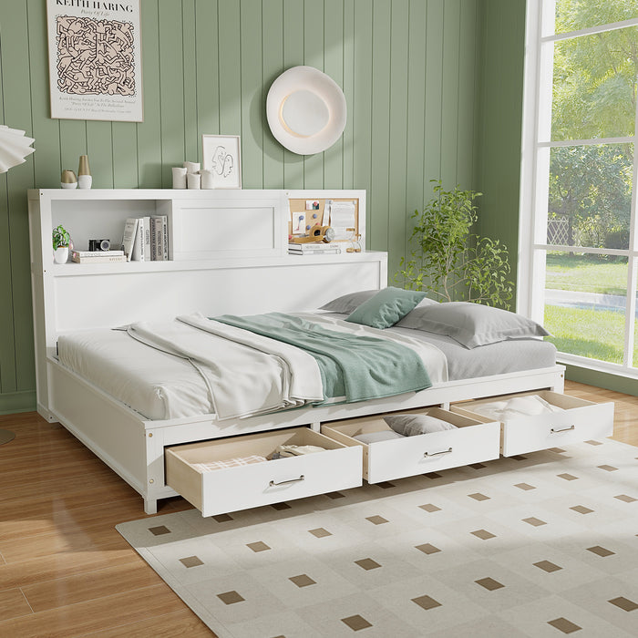 Single/Double Daybed Frame with 3 Storage Drawers-Single Size