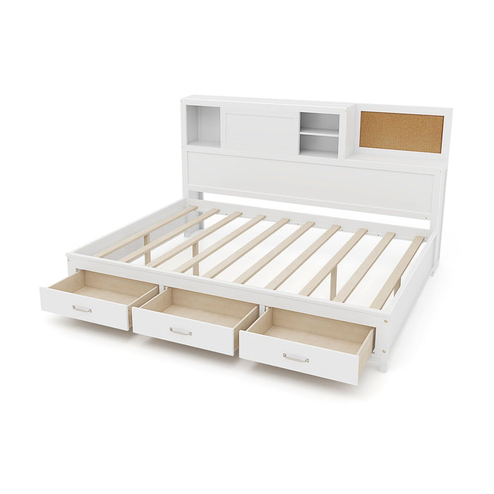 Single/Double Daybed Frame with 3 Storage Drawers-Single Size