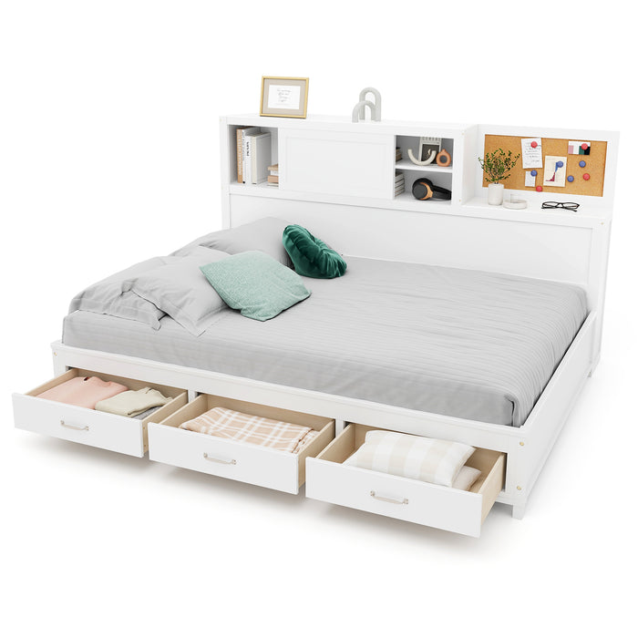 Single/Double Daybed Frame with 3 Storage Drawers-Single Size