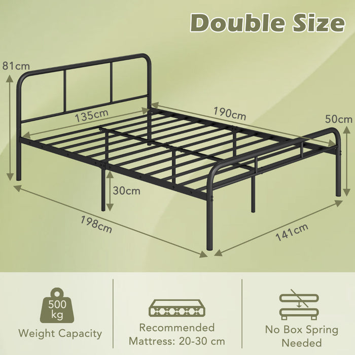 Bed Frame with Headboard and Footboard-Single Size