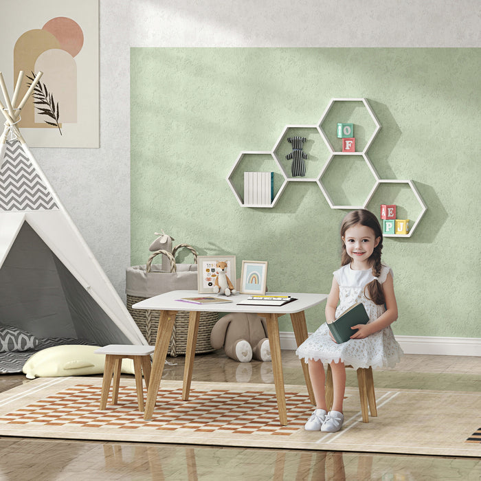 AIYAPLAY Kids Table and Chair Set, 3 Pieces Toddler Furniture Set for Playroom, Bedroom, Boys and Girls Aged 3-8 Years | Aosom UK