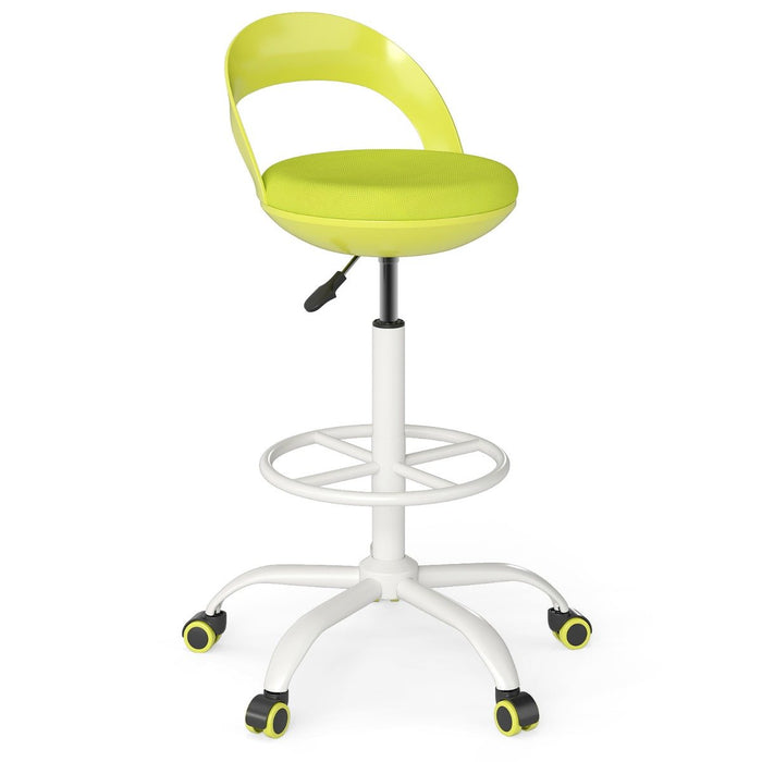 Drafting Stool Rolling Tall Desk Chair with Wheels-