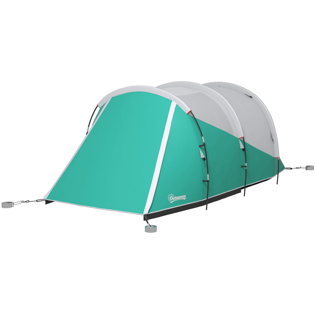 4-5 Person Double Room Camping Tent - 3000mm Waterproof and Durable for Family Outdoor Adventures - Ideal for Fishing, Hiking, and Festivals with Carry Bag, Green