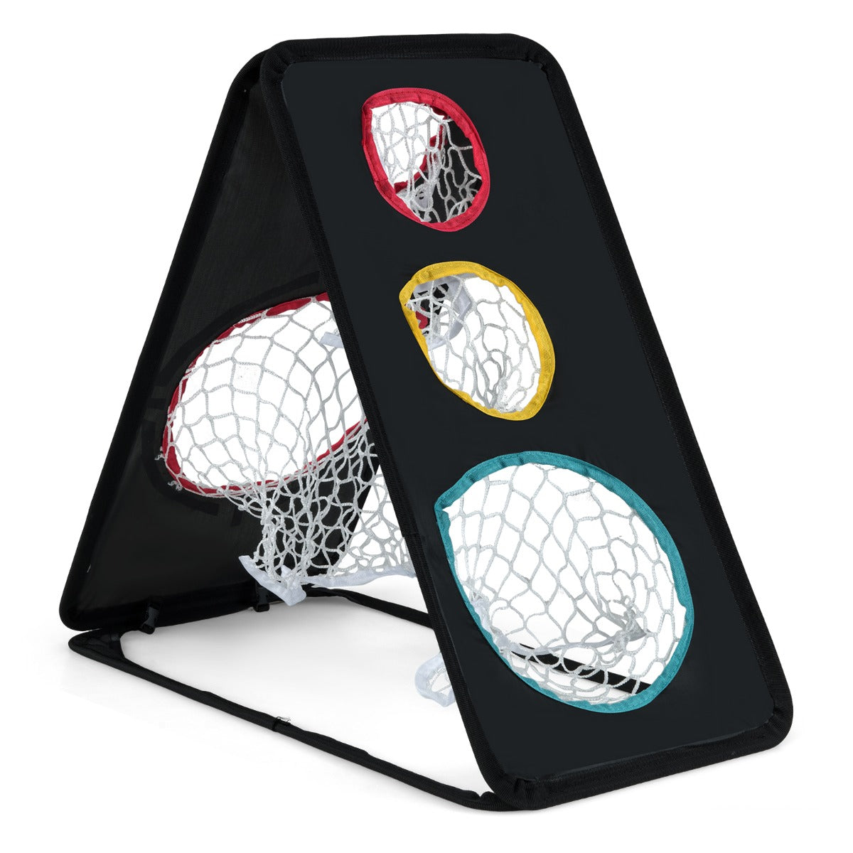 Dual-Sided Golf Chipping Net with 5 Target Holes and Triangular Structure
