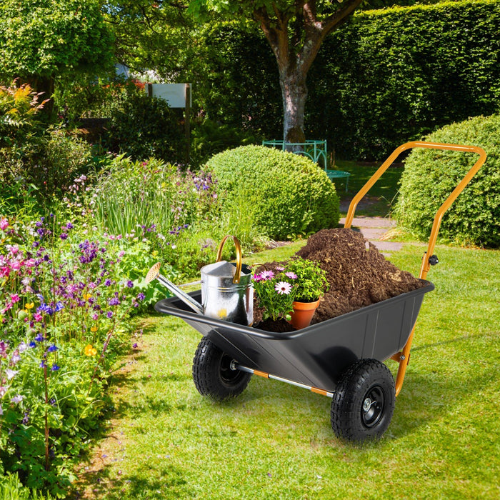 Heavy-Duty Garden Utility Cart with Pneumatic Tires-