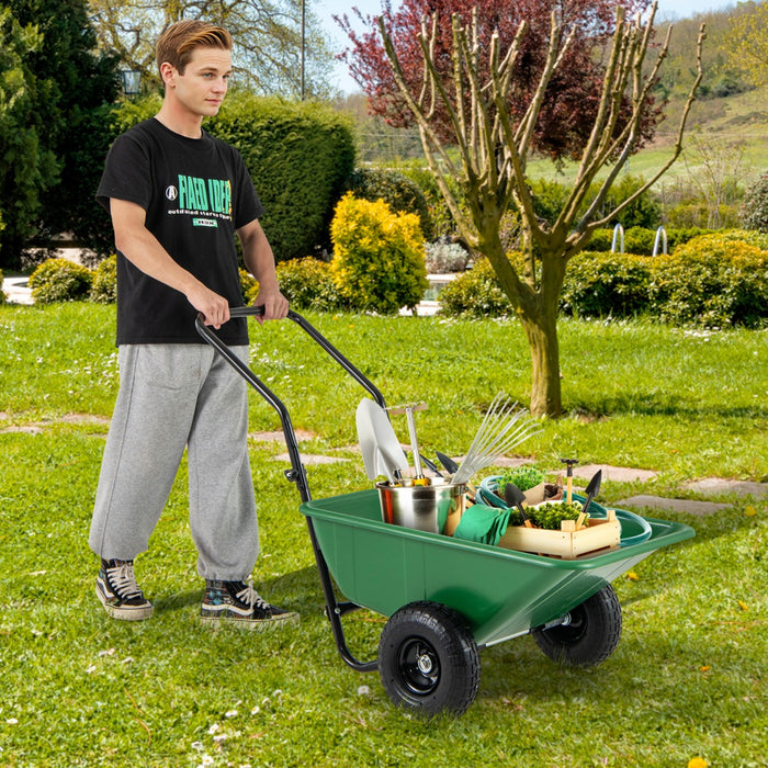 Heavy-Duty Garden Utility Cart with Pneumatic Tires-