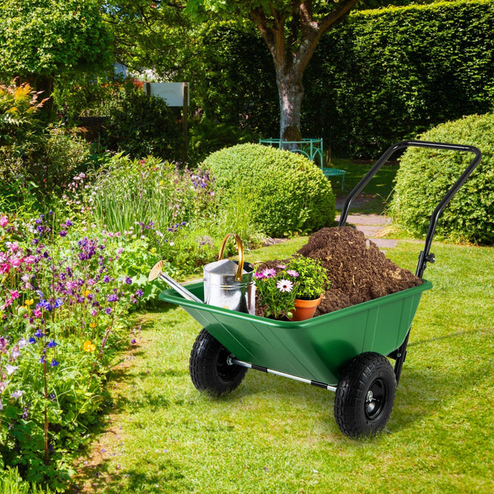 Heavy-Duty Garden Utility Cart with Pneumatic Tires-