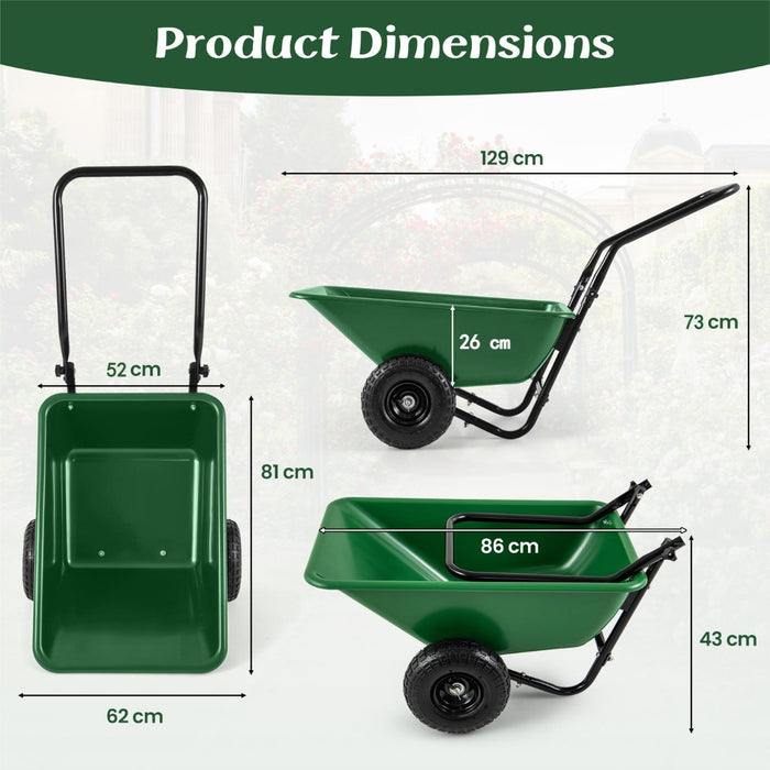 Heavy-Duty Garden Utility Cart with Pneumatic Tires-