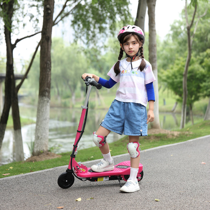 HOMCOM Folding Electric Kids Scooter Ride on Age 7-14, Pink | Aosom UK