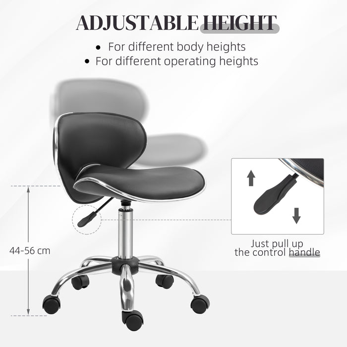 Adjustable Swivel Salon Chair - Ergonomic Rolling Stool for Beauty Spa, Black - Comfort Seating for Beauticians and Therapists