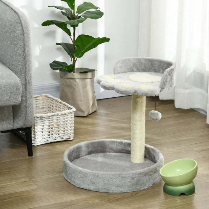 Cat Claw 44cm Tower - Light Grey Sisal Scratching Post for Cats - Ideal for Claw Maintenance & Play