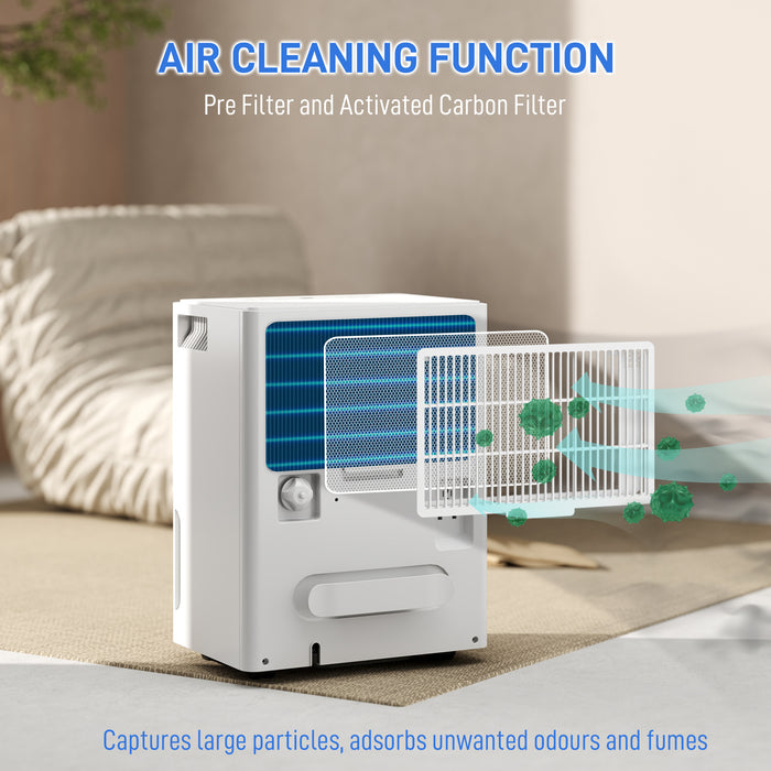 HOMCOM 30L Clothes Dryer Dehumidifier - White