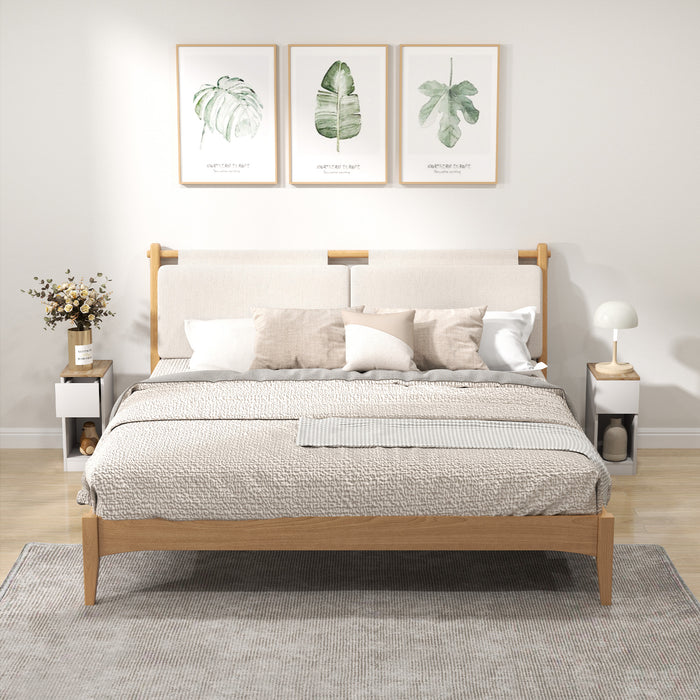 HOMCOM Set of Two Modern Storage Bedside Tables - White