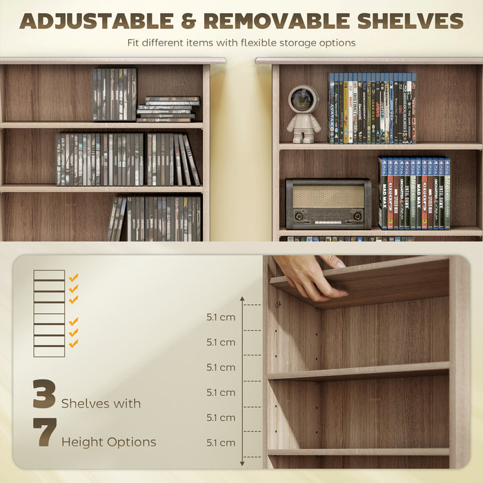 HOMCOM 360 CD Storage Unit - Natural Wood Finish