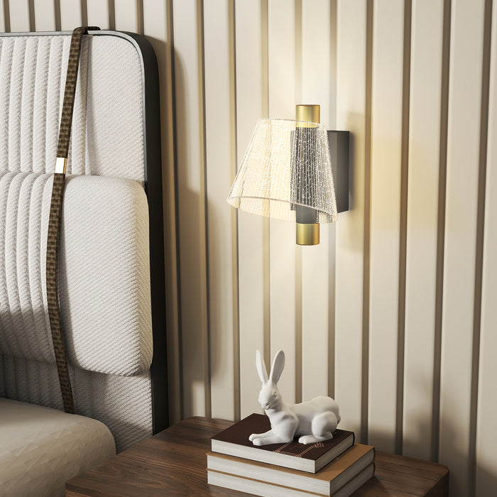 HOMCOM Led Wall Lamp 2 Pack, 5W Modern Indoor Starry Wall Light, Colour Temperature Adjustable 3000K/4000K/6500K, for Bedroom, Living Room, Hallway, Stairs, Black