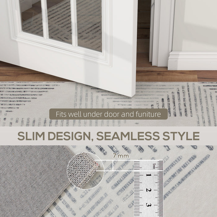 HOMCOM Modern Area Rug, Geometric Pattern Non-Slip Washable Rug, Soft Floor Carpet for Living Room, Bedroom, Dining Room, Home Office, 230 x 160 cm, Grey