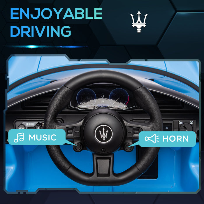 AIYAPLAY Maserati MC20 Licensed 12V Kids Electric Ride on Car with Remote Control, Spring Suspension, Blue | Aosom UK