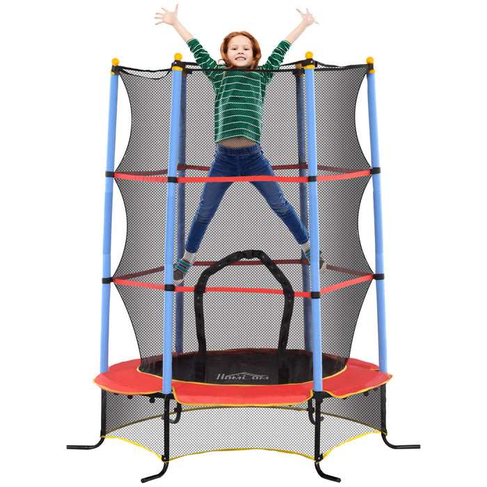 HOMCOM Kids Trampoline, with Safety Net, for Ages 3-10 Years